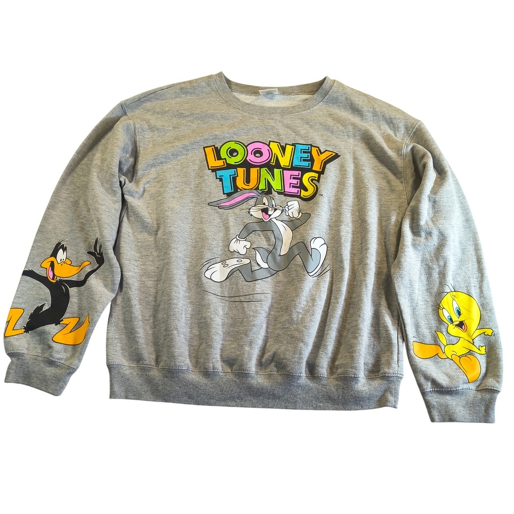 Looney Tunes Graphic Sweatshirt‎ Bugs Bunny Daffy Duck Tweety Retro Pullover
